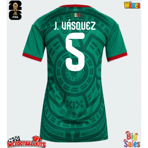 Mexico Johan Vasquez #5 Replica Home Stadium Shirt for Women World Cup 2026 Short Sleeve